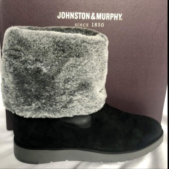 Johnston \u0026 Murphy Shoes | Faux Fur Black \u0026 Grey Johnston \u0026 Murphy Boots (Size 9). | Color: Black/Gray | Size: 9 | Andra_Lyn's Closet